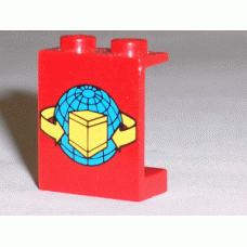 Part 4864apx13 Red Panel 1 x 2 x 2 with Box and Arrows and Globe Pattern 